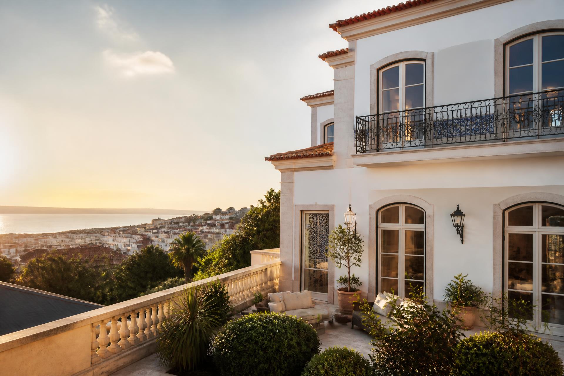 Villa premium em Portugal ao pôr do sol